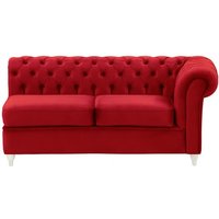 Chesterfield 2 Seater RHF Corner Modular Unit (2R), dark red, Leg colour: white