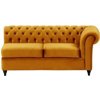 Chesterfield 2 Seater RHF Corner Modular Unit (2R), mustard, Leg colour: black