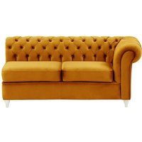 Chesterfield 2 Seater RHF Corner Modular Unit (2R), mustard, Leg colour: white