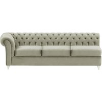 Chesterfield 3 Seater LHF Corner Modular Unit (3L), grey, Leg colour: white
