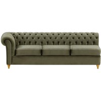 Chesterfield 3 Seater LHF Corner Modular Unit (3L), graphite, Leg colour: like oak