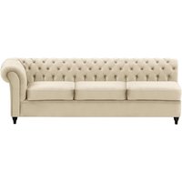 Chesterfield 3 Seater LHF Corner Modular Unit (3L), light beige, Leg colour: black