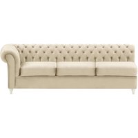 Chesterfield 3 Seater LHF Corner Modular Unit (3L), light beige, Leg colour: white