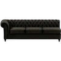 Chesterfield 3 Seater LHF Corner Modular Unit (3L), black, Leg colour: black
