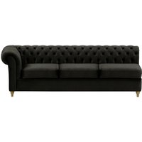 Chesterfield 3 Seater LHF Corner Modular Unit (3L), black, Leg colour: wax black