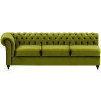 Chesterfield 3 Seater LHF Corner Modular Unit (3L), olive green, Leg colour: black