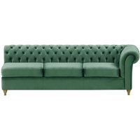 Chesterfield 3 Seater RHF Corner Modular Unit (3R), dirty blue, Leg colour: wax black