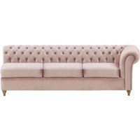 Chesterfield 3 Seater RHF Corner Modular Unit (3R), lilac, Leg colour: wax black