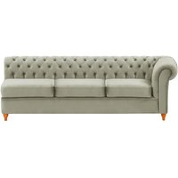 Chesterfield 3 Seater RHF Corner Modular Unit (3R), silver, Leg colour: aveo