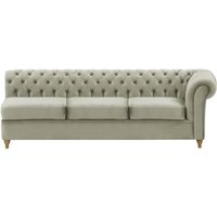 Chesterfield 3 Seater RHF Corner Modular Unit (3R), silver, Leg colour: wax black