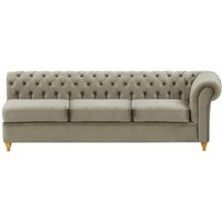 Chesterfield 3 Seater RHF Corner Modular Unit (3R), grey, Leg colour: like oak