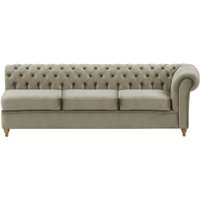Chesterfield 3 Seater RHF Corner Modular Unit (3R), grey, Leg colour: wax black