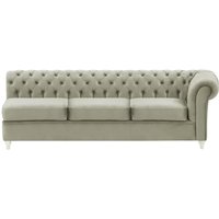 Chesterfield 3 Seater RHF Corner Modular Unit (3R), grey, Leg colour: white