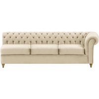 Chesterfield 3 Seater RHF Corner Modular Unit (3R), light beige, Leg colour: wax black