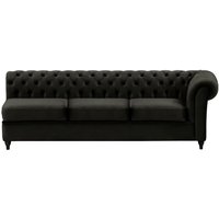 Chesterfield 3 Seater RHF Corner Modular Unit (3R), black, Leg colour: black