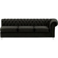 Chesterfield 3 Seater RHF Corner Modular Unit (3R), black, Leg colour: white