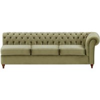 Chesterfield 3 Seater RHF Corner Modular Unit (3R), mink, Leg colour: dark oak