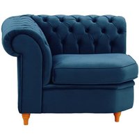 Chesterfield Corner Modular Unit (CM), blue, Leg colour: aveo