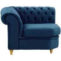 Chesterfield Corner Modular Unit (CM), blue, Leg colour: like oak