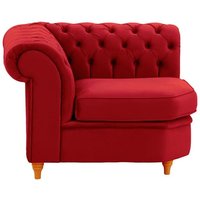 Chesterfield Corner Modular Unit (CM), dark red, Leg colour: aveo