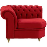 Chesterfield Corner Modular Unit (CM), dark red, Leg colour: wax black