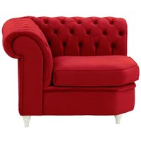 Chesterfield Corner Modular Unit (CM), dark red, Leg colour: white