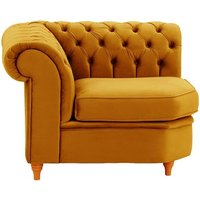 Chesterfield Corner Modular Unit (CM), mustard, Leg colour: aveo