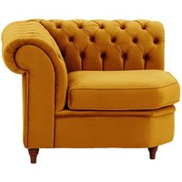 Chesterfield Corner Modular Unit (CM), mustard, Leg colour: dark oak