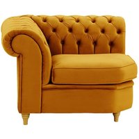 Chesterfield Corner Modular Unit (CM), mustard, Leg colour: like oak
