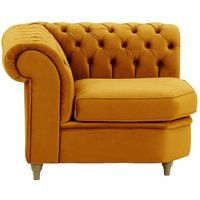 Chesterfield Corner Modular Unit (CM), mustard, Leg colour: wax black