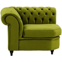 Chesterfield Corner Modular Unit (CM), olive green, Leg colour: black