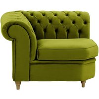 Chesterfield Corner Modular Unit (CM), olive green, Leg colour: wax black