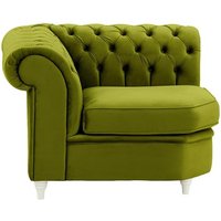 Chesterfield Corner Modular Unit (CM), olive green, Leg colour: white