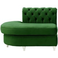 Chesterfield Curved LHF Corner Modular End (ECL), dark green, Leg colour: white