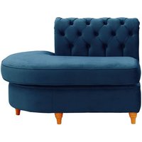 Chesterfield Curved LHF Corner Modular End (ECL), blue, Leg colour: aveo