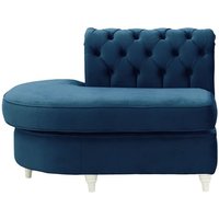 Chesterfield Curved LHF Corner Modular End (ECL), blue, Leg colour: white