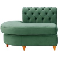 Chesterfield Curved LHF Corner Modular End (ECL), dirty blue, Leg colour: aveo