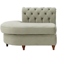 Chesterfield Curved LHF Corner Modular End (ECL), silver, Leg colour: dark oak