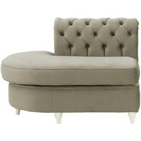 Chesterfield Curved LHF Corner Modular End (ECL), grey, Leg colour: white