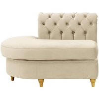 Chesterfield Curved LHF Corner Modular End (ECL), light beige, Leg colour: like oak