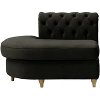 Chesterfield Curved LHF Corner Modular End (ECL), black, Leg colour: wax black