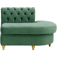 Chesterfield Curved RHF Corner Modular End (ECR), dirty blue, Leg colour: like oak