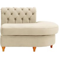 Chesterfield Curved RHF Corner Modular End (ECR), light beige, Leg colour: aveo