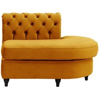 Chesterfield Curved RHF Corner Modular End (ECR), mustard, Leg colour: black