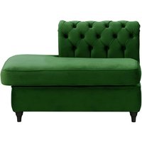 Chesterfield Straight LHF Corner Modular End (ESL), dark green, Leg colour: black