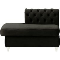 Chesterfield Straight LHF Corner Modular End (ESL), black, Leg colour: white