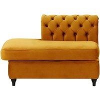 Chesterfield Straight LHF Corner Modular End (ESL), mustard, Leg colour: black