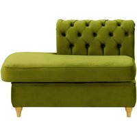 Chesterfield Straight LHF Corner Modular End (ESL), olive green, Leg colour: like oak