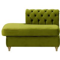 Chesterfield Straight LHF Corner Modular End (ESL), olive green, Leg colour: wax black