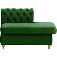 Chesterfield Straight RHF Corner Modular End (ESR), dark green, Leg colour: wax black